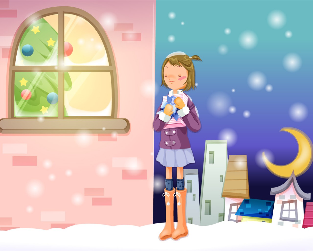 Christmas Winter Wallpaper chapter of Vector #5 - 1280x1024