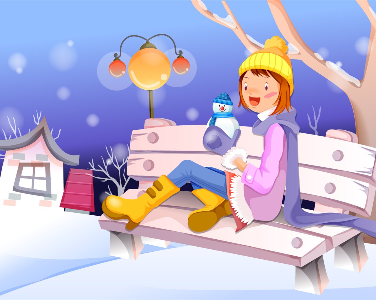 Christmas Winter Wallpaper chapter of Vector #7 - 1280x1024