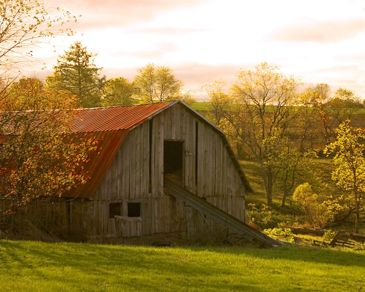 Dickes Herbstlandschaft Tapete #1 - 1280x1024