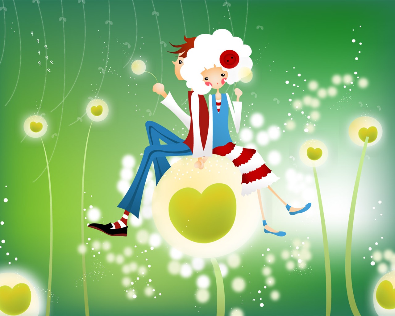 Button girl wallpaper illustrator #1 - 1280x1024