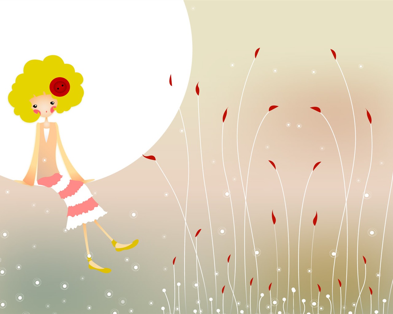 Button girl wallpaper illustrator #9 - 1280x1024