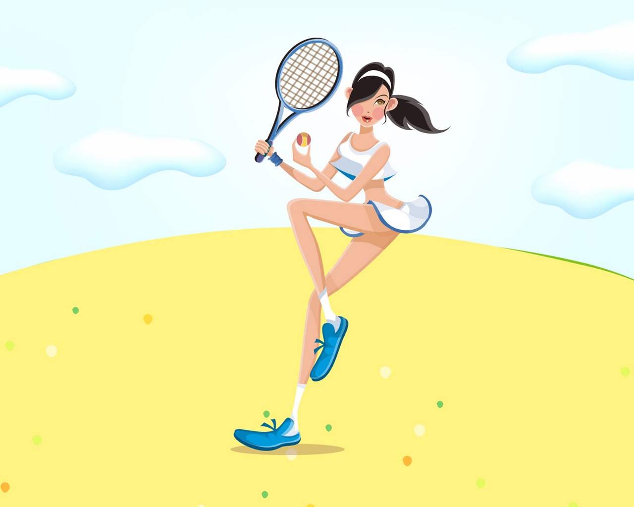 Vector women's leisure sports wallpaper #9 - 1280x1024