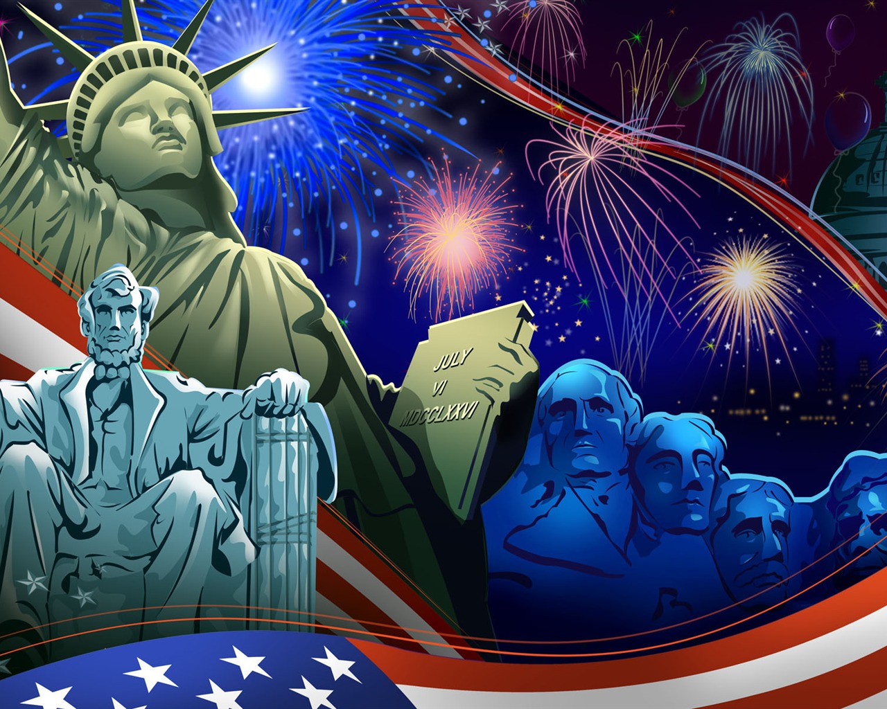 U. S. Independence Day Thema Tapete #19 - 1280x1024