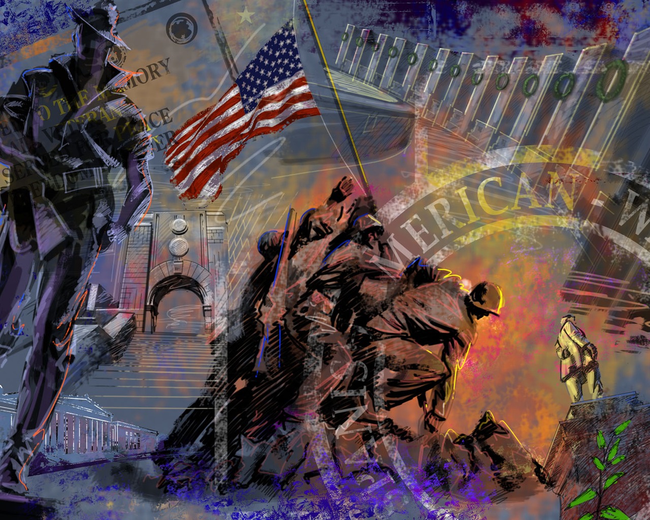 米独立記念日のテーマの壁紙 #32 - 1280x1024