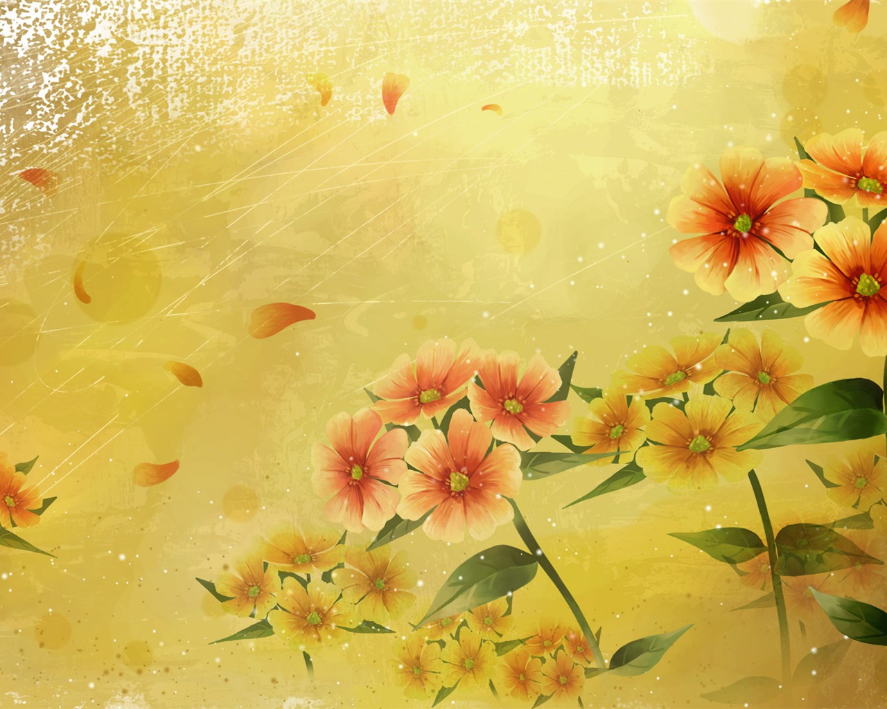바탕 화면 합성 다채로운 꽃 #33 - 1280x1024
