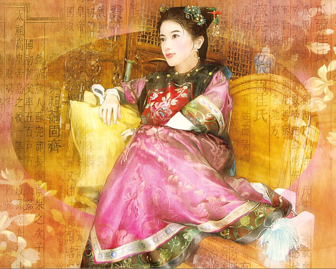 古代の女性の絵画の壁紙 #4 - 1280x1024