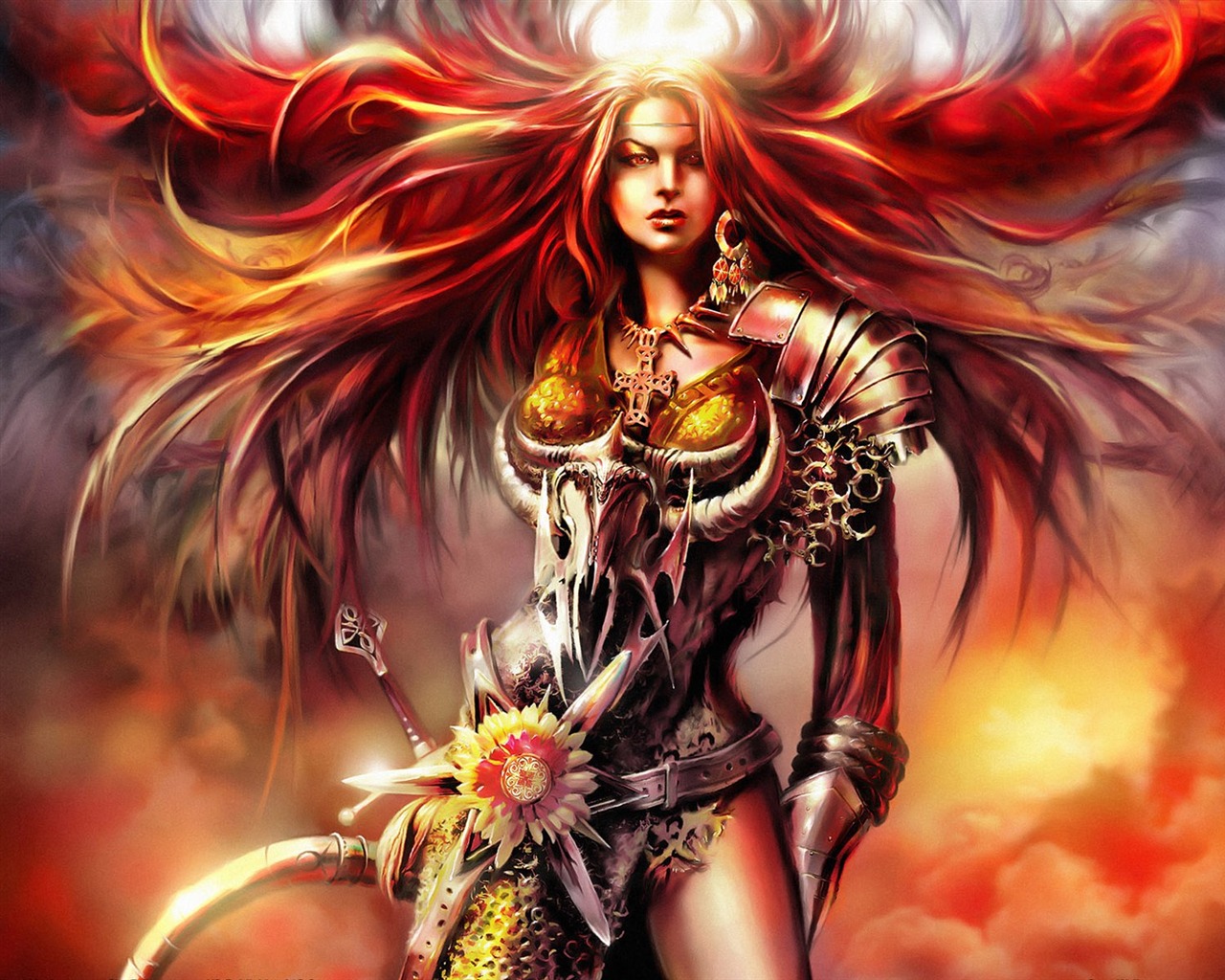 Belles femmes illustrateur fantasy fond d'écran #26 - 1280x1024