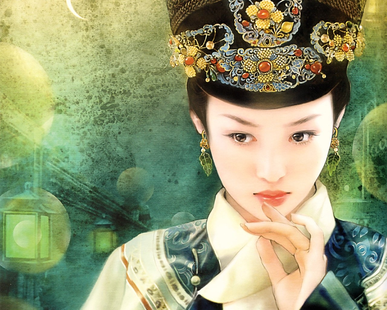 Fondos de la Dinastía Qing Pintura de la Mujer #1 - 1280x1024
