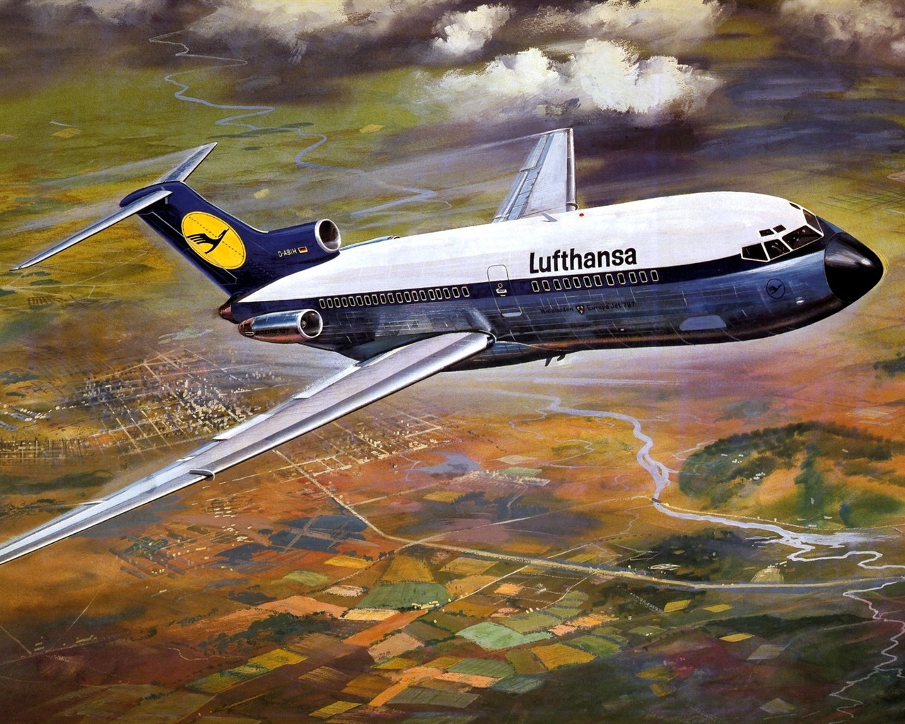 HD wallpaper painting aircraft #6 - 1280x1024