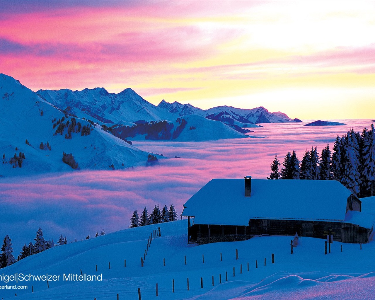 瑞士冬季旅游景点壁纸7 - 1280x1024