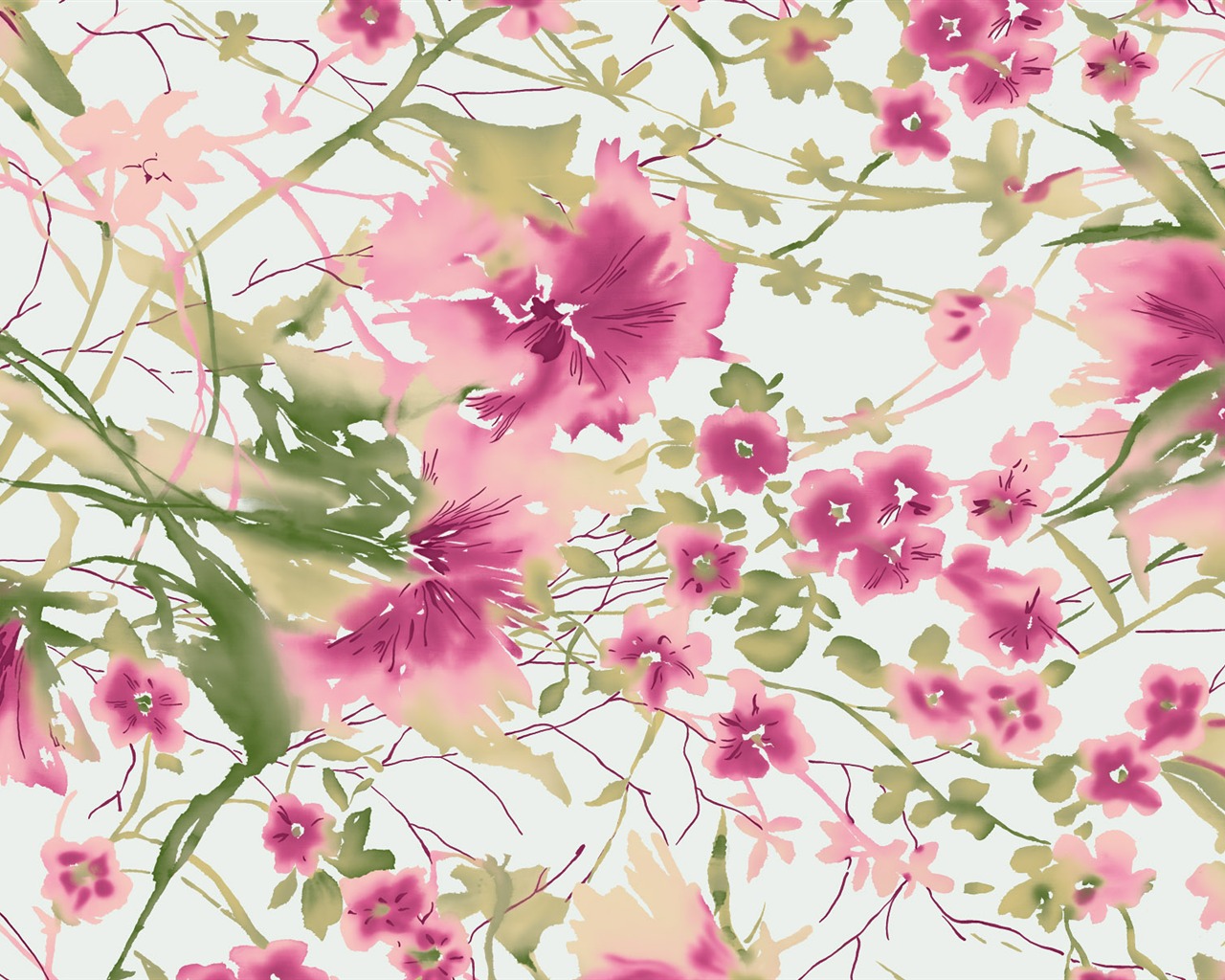 Fondos de pantalla de tinta exquisita flor #36 - 1280x1024
