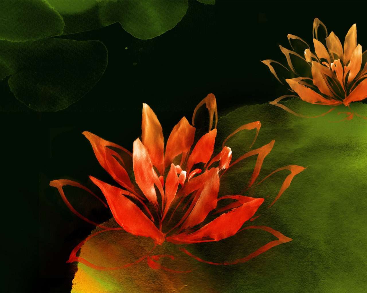 Fondos de pantalla de tinta exquisita flor #40 - 1280x1024