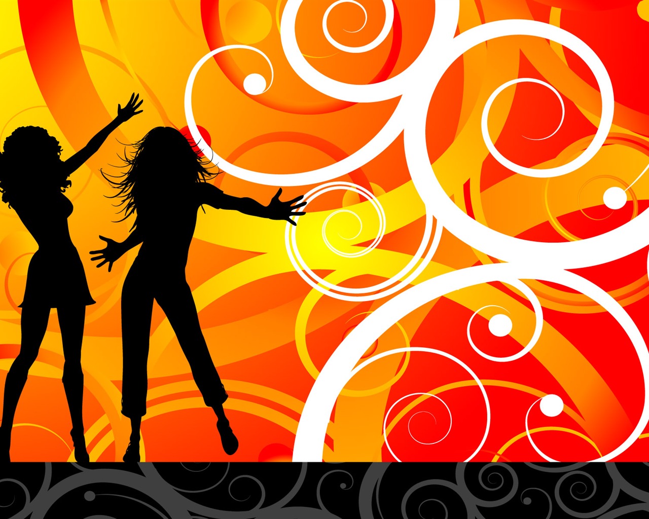 vector wallpaper silhouette personnes (1) #1 - 1280x1024