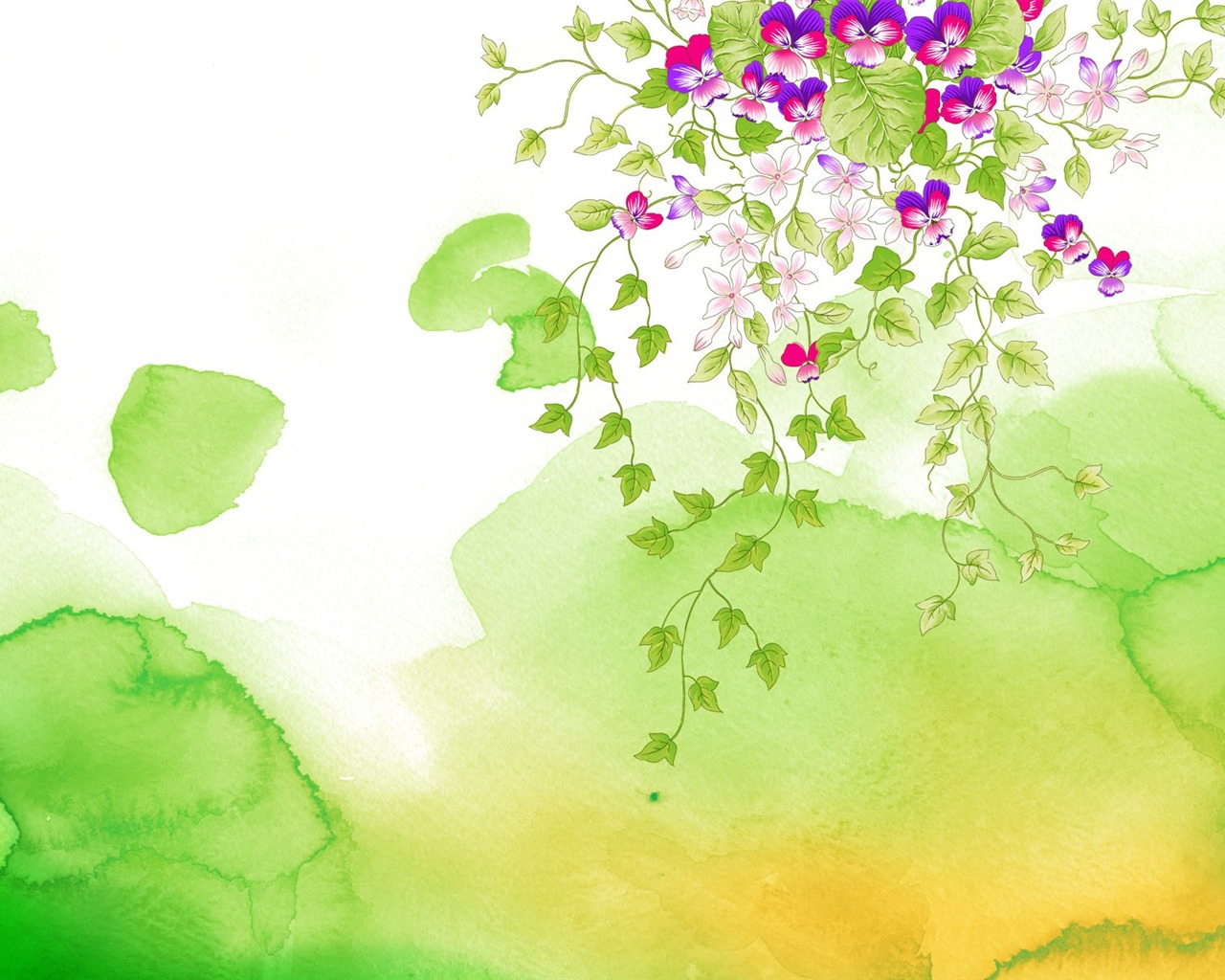 Floral wallpaper illustration design #3 - 1280x1024