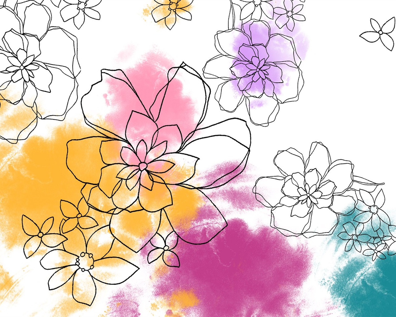 Floral wallpaper illustration design #5 - 1280x1024