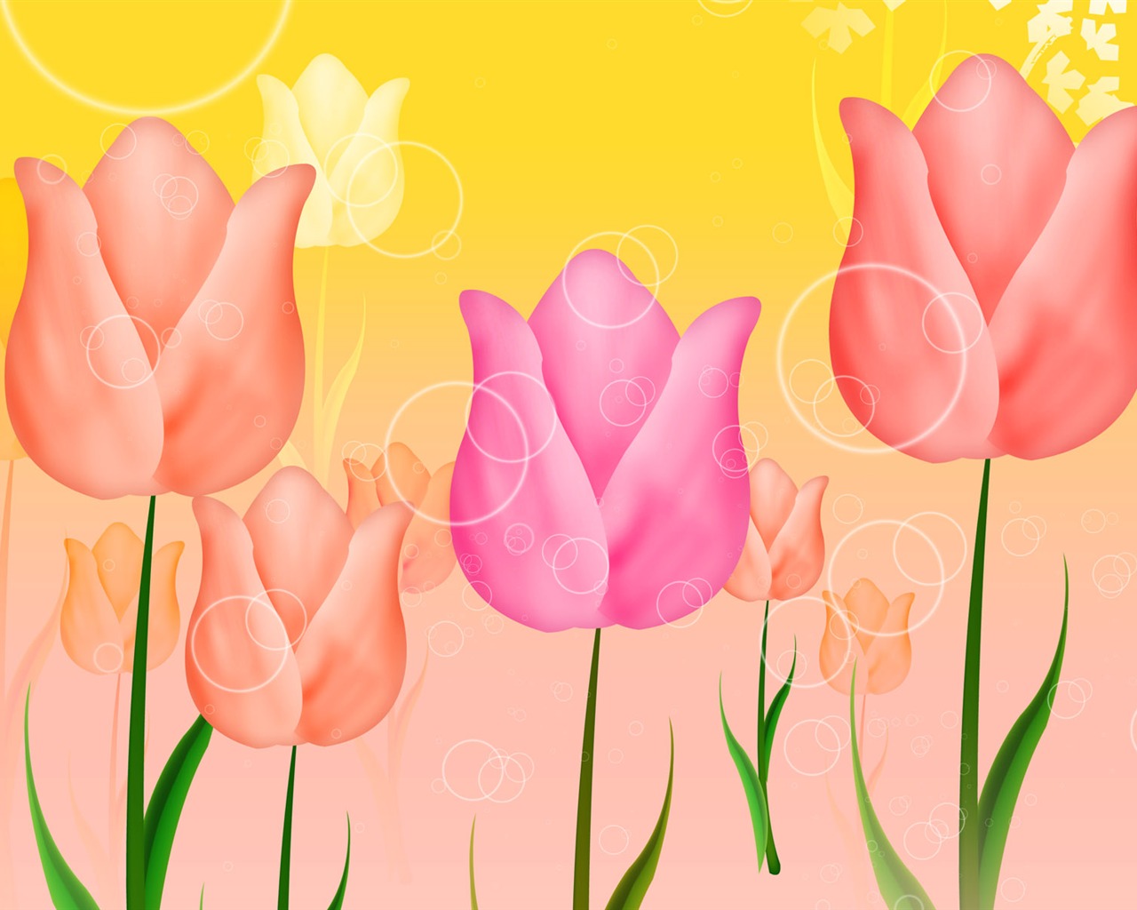 papel tapiz floral diseño ilustración #7 - 1280x1024