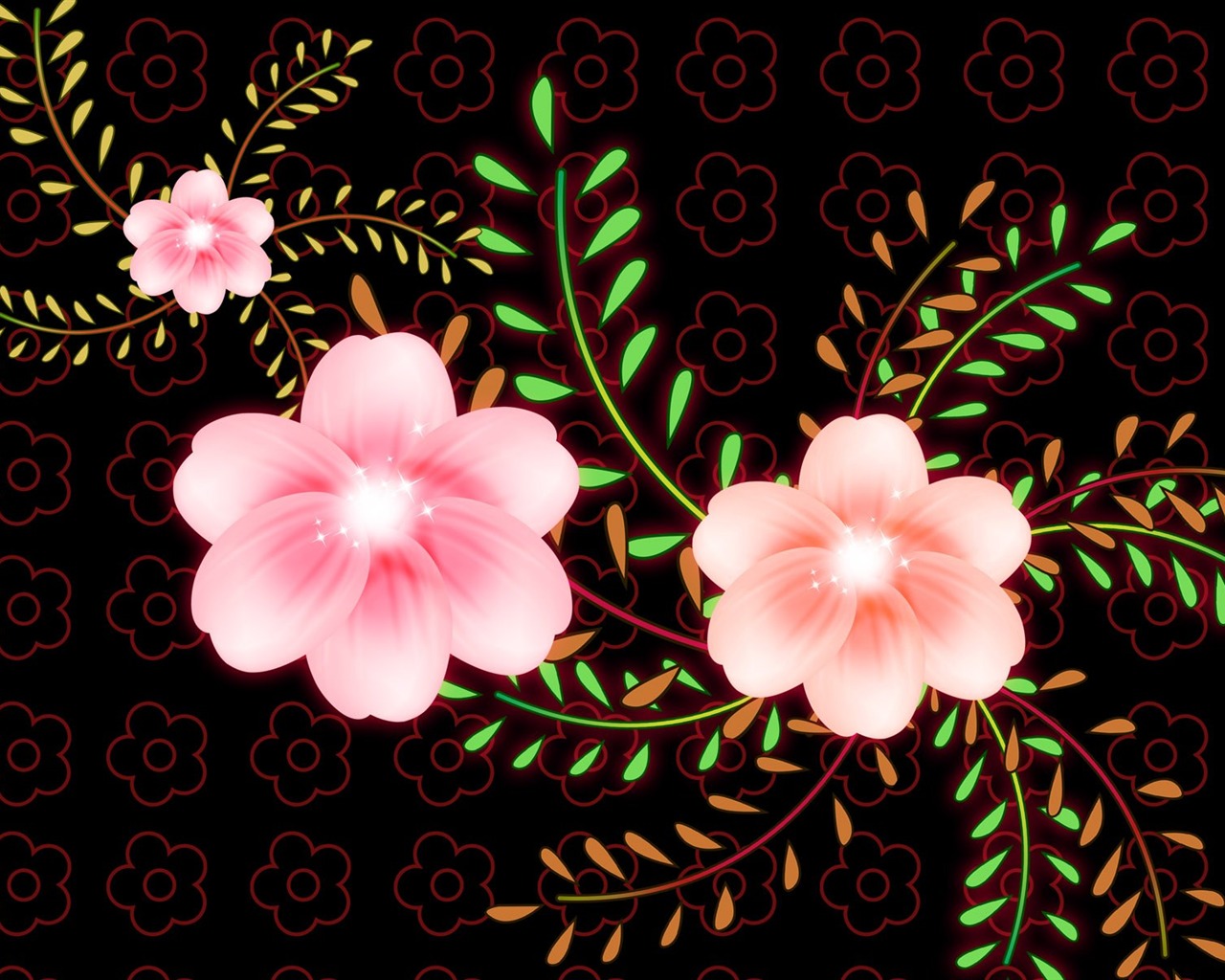 花卉图案插画设计壁纸14 - 1280x1024