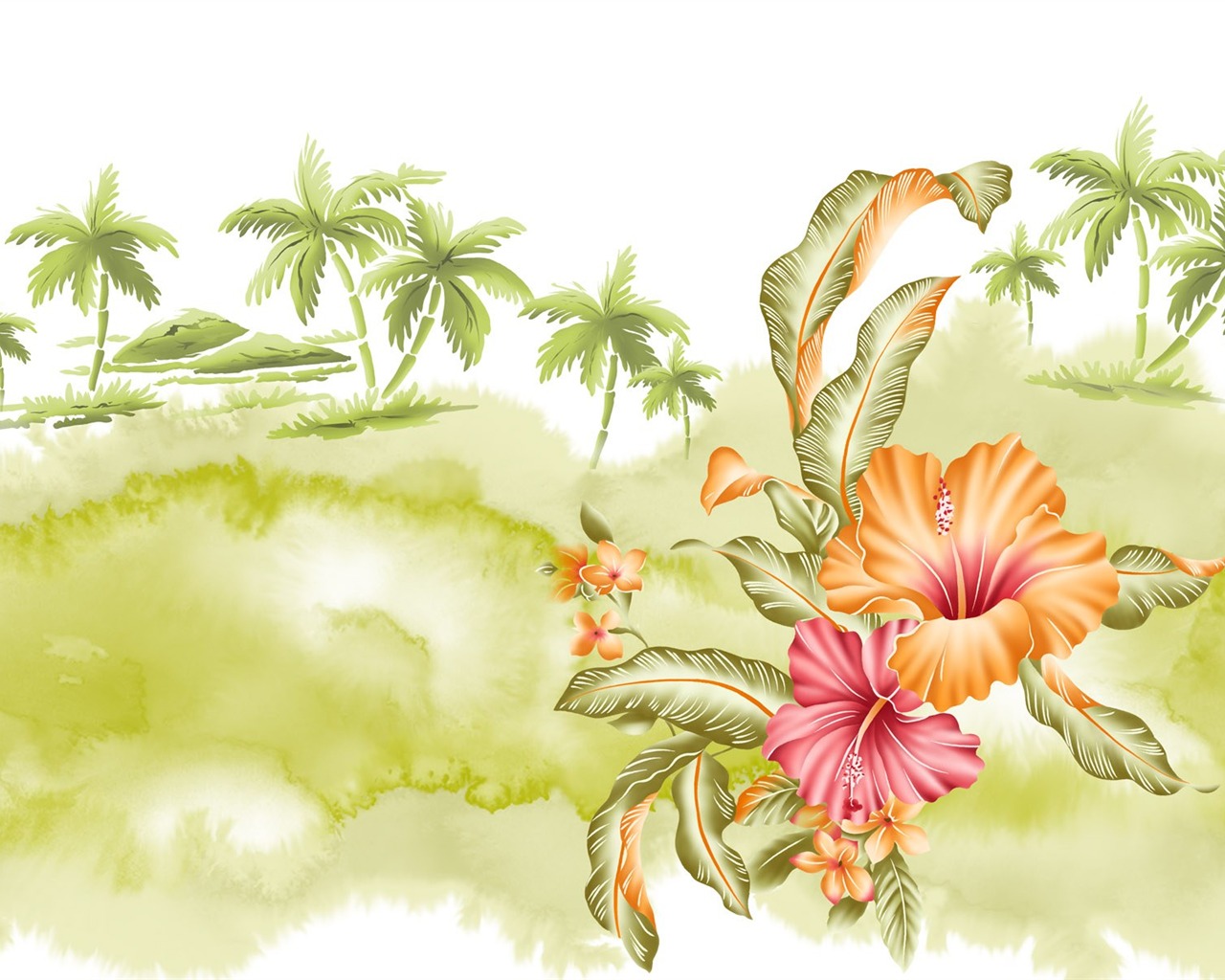 花卉圖案插畫設計壁紙 #21 - 1280x1024