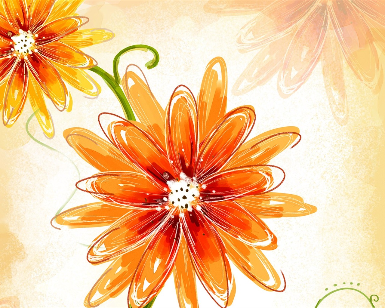 花卉图案插画设计壁纸24 - 1280x1024