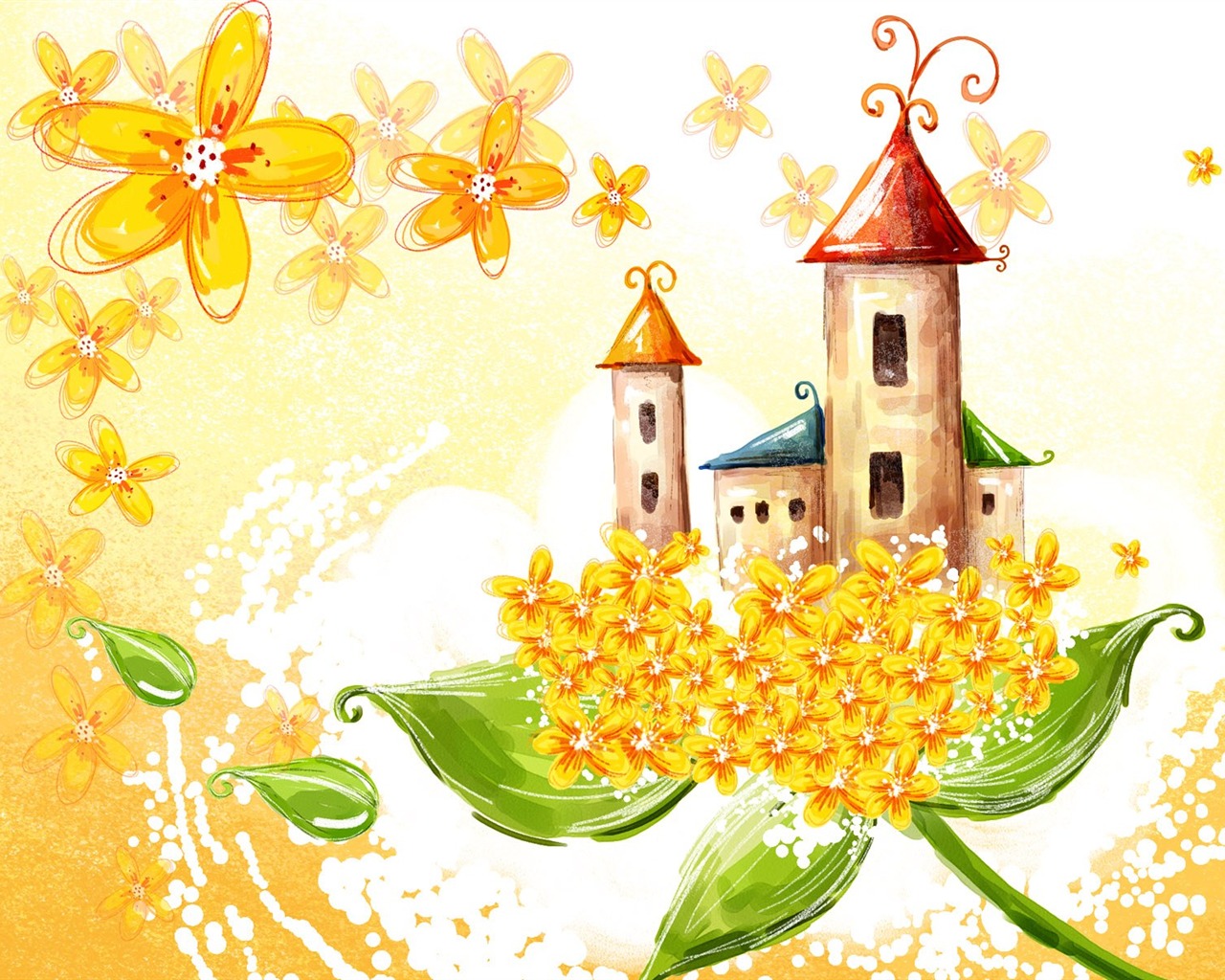 papel tapiz floral diseño ilustración #27 - 1280x1024