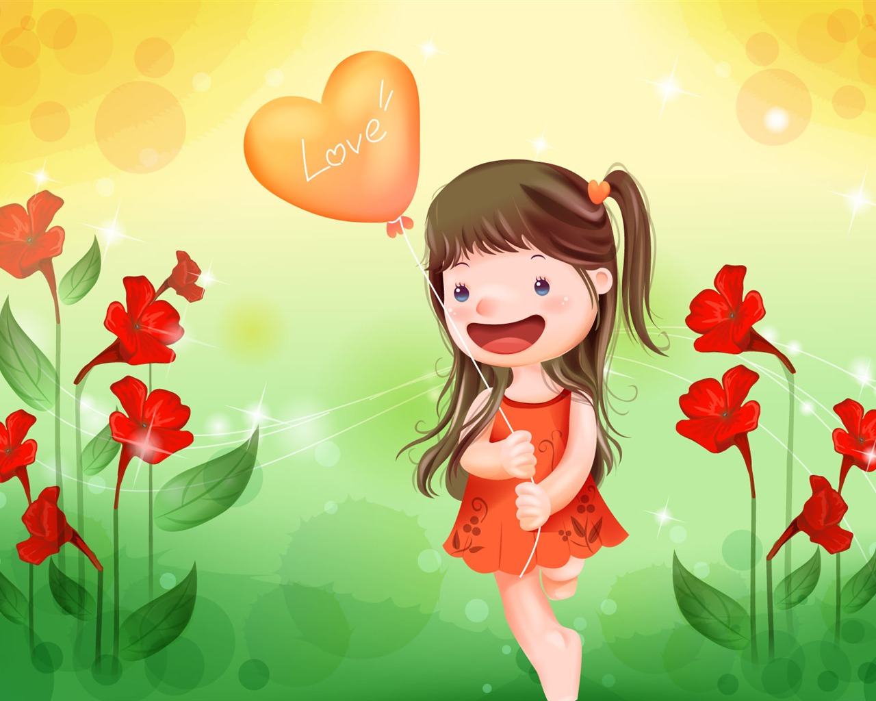 Vector happy childhood Wallpaper (1) #3 - 1280x1024