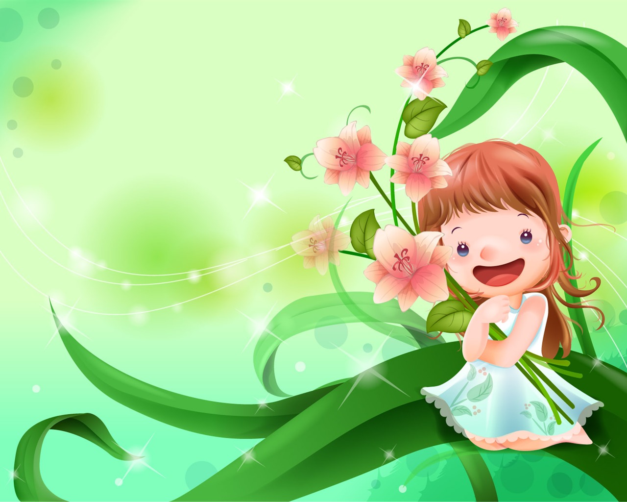 Vector happy childhood Wallpaper (1) #19 - 1280x1024