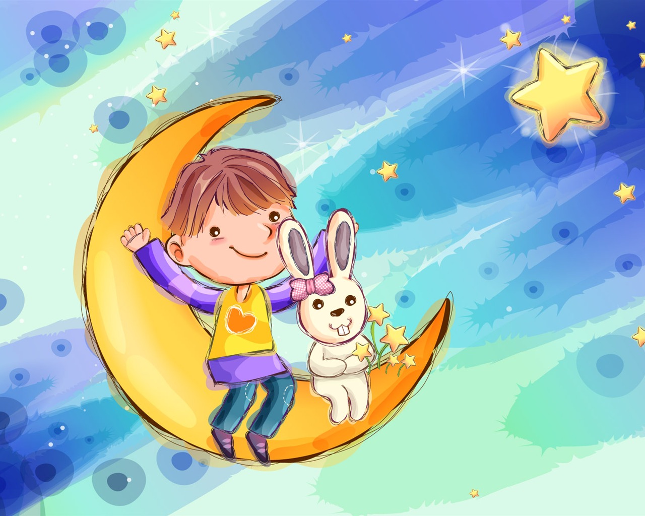 Vector children's Happy Wallpaper (2) #17 - 1280x1024