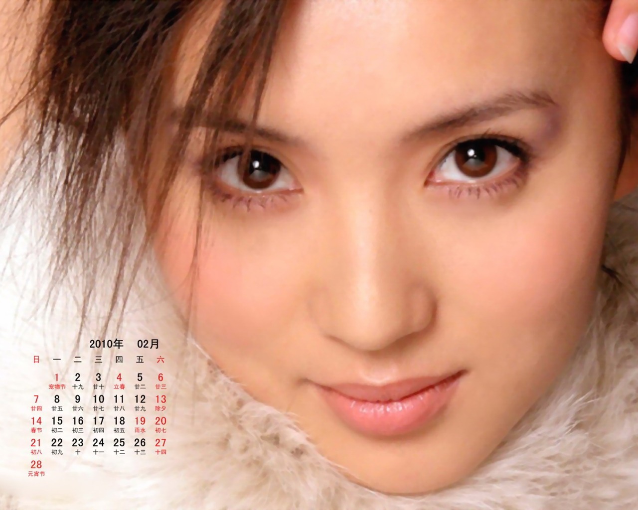 Star in February 2010 Calendar Wallpaper #5 - 1280x1024