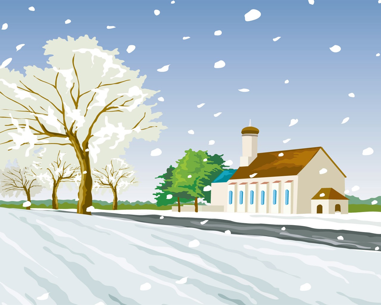 Vector Winter Wallpaper #12 - 1280x1024