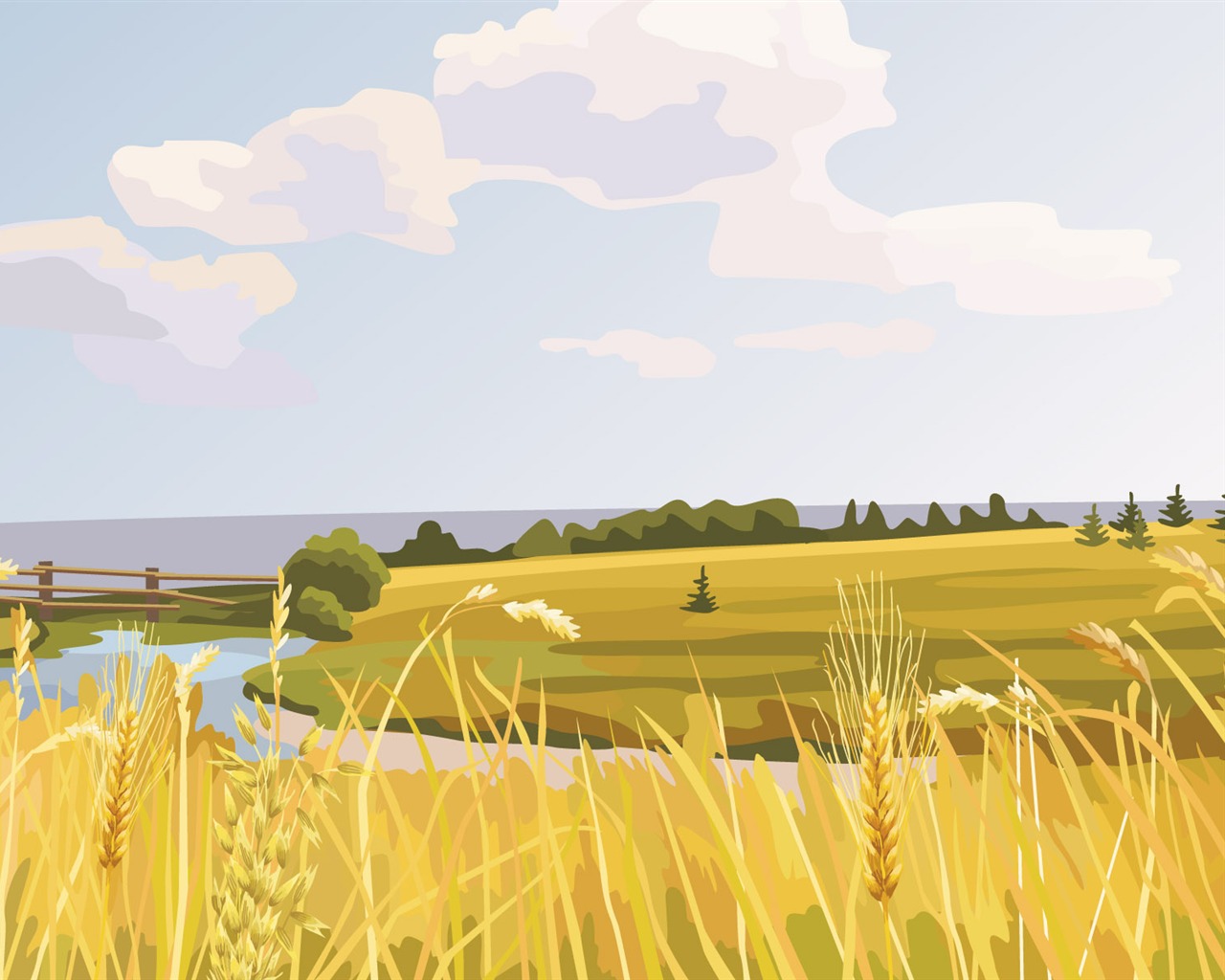 Fonds d'écran paysages Vector (3) #11 - 1280x1024