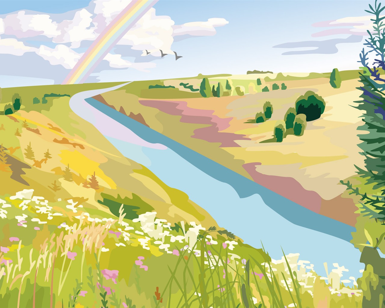 Fonds d'écran paysages Vector (3) #17 - 1280x1024