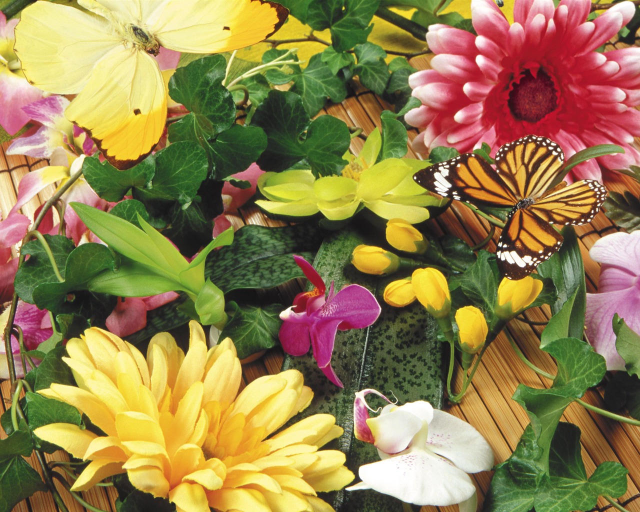 Бабочки и цветы обои альбом (1) #19 - 1280x1024