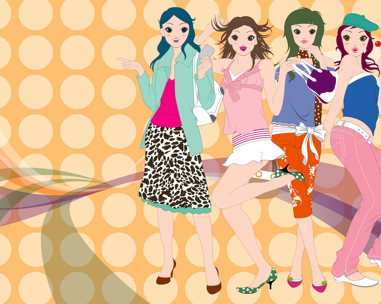 Vector Wallpaper femmes urbaines (2) #5 - 1280x1024