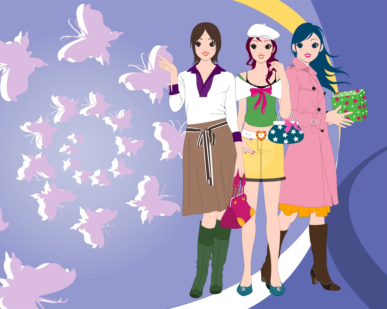 Vector Wallpaper femmes urbaines (2) #17 - 1280x1024