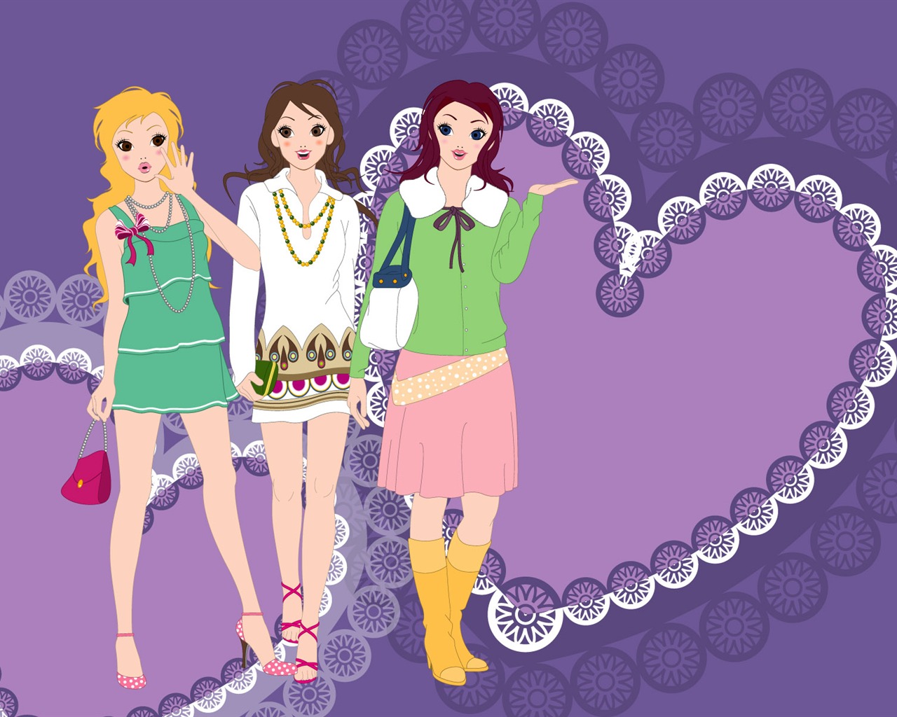 Vector Wallpaper femmes urbaines (2) #19 - 1280x1024