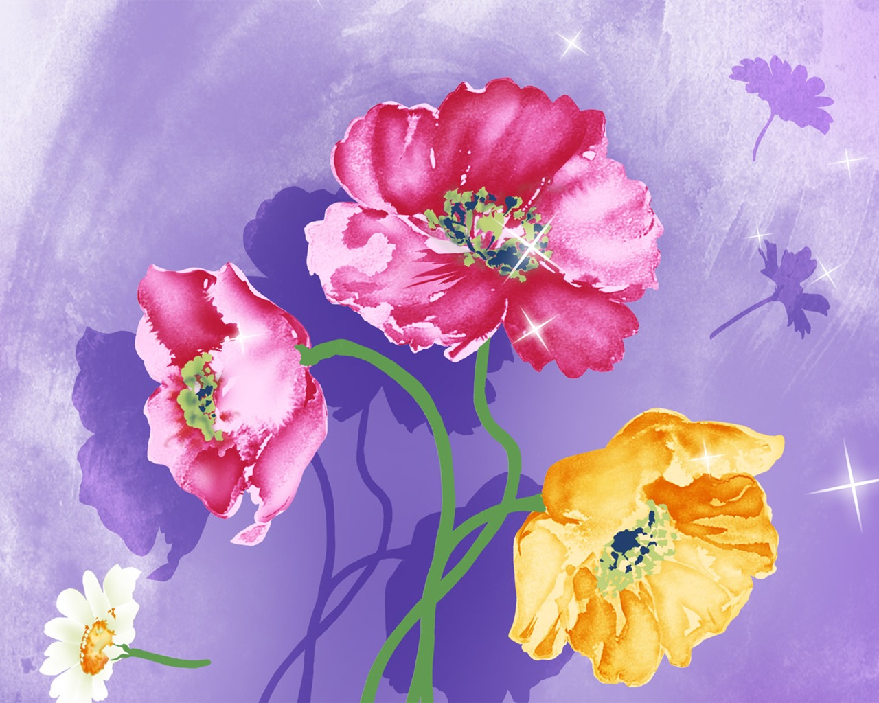 合成花卉 壁紙(一) #3 - 1280x1024