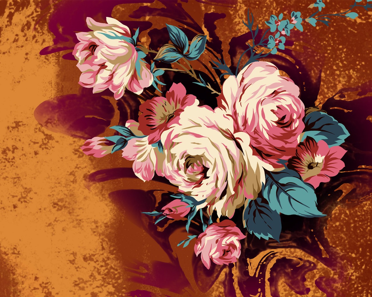 合成の花の壁紙(1) #20 - 1280x1024