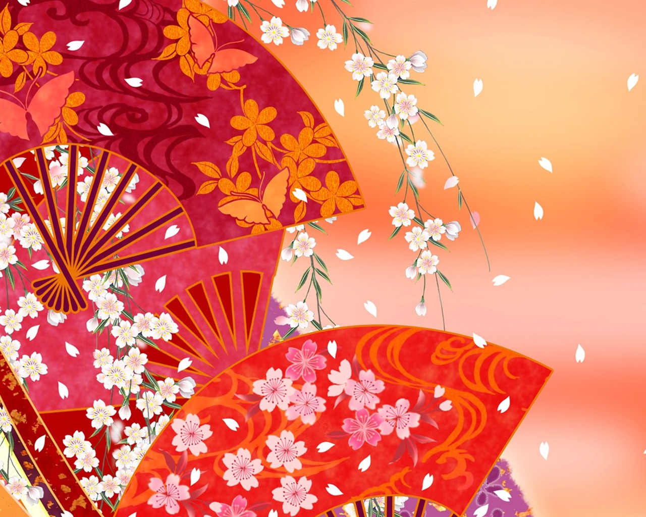 Japan-Stil Tapete Muster und Farbe #11 - 1280x1024