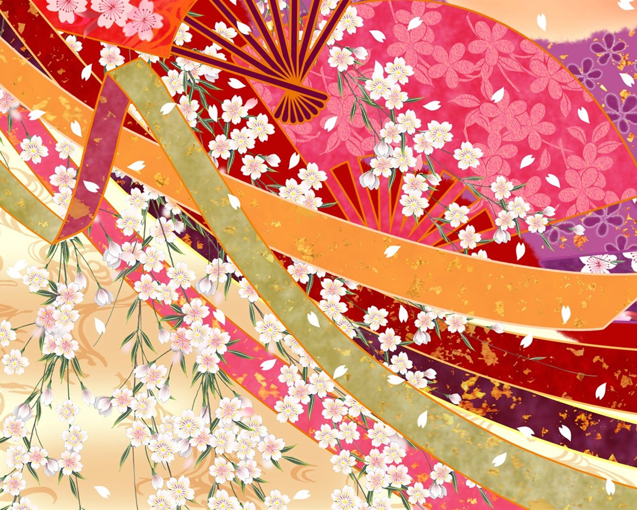 일본 스타일의 벽지 패턴 및 색상 #12 - 1280x1024