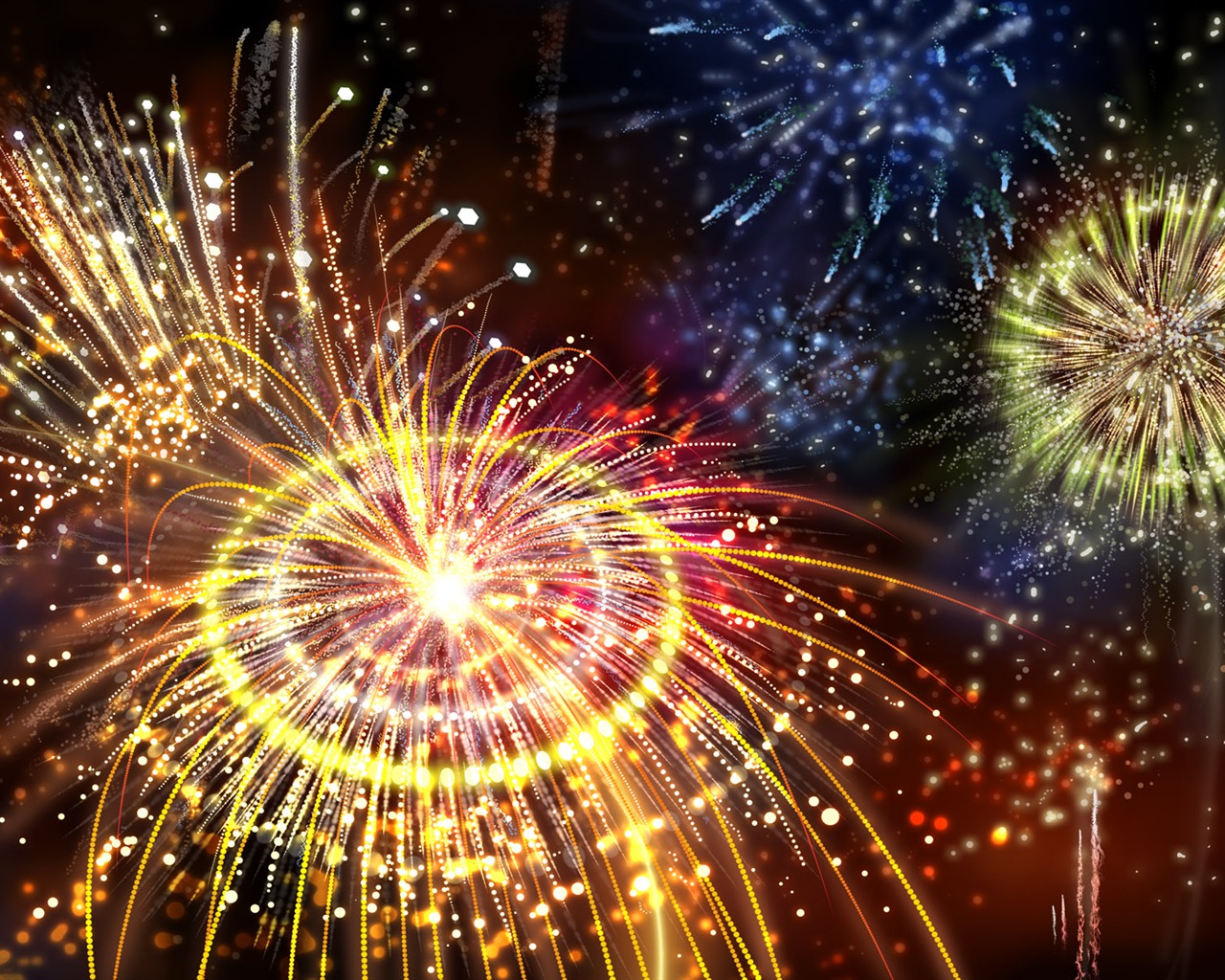 Colorful fireworks HD wallpaper #1 - 1280x1024