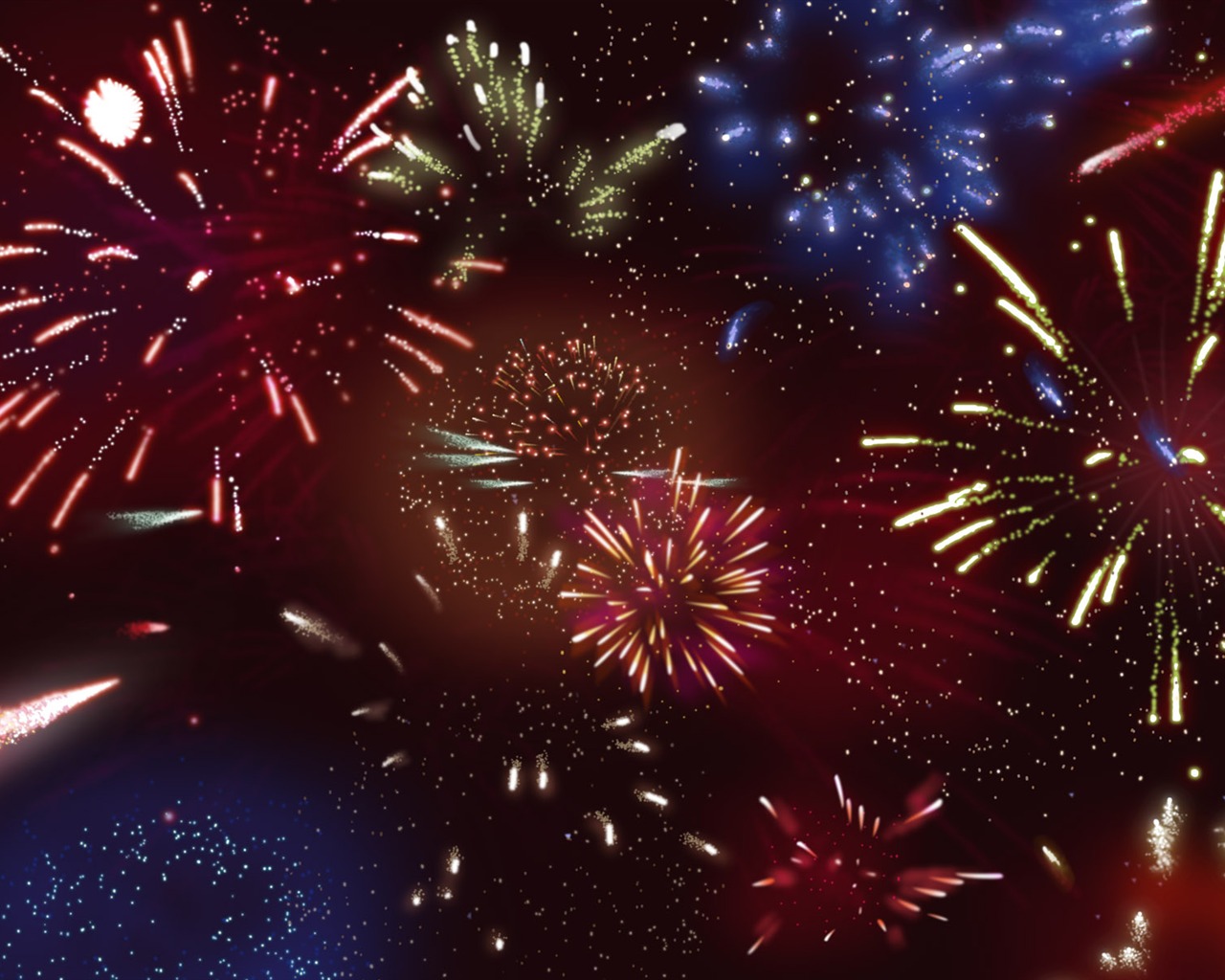 Colorful fireworks HD wallpaper #2 - 1280x1024