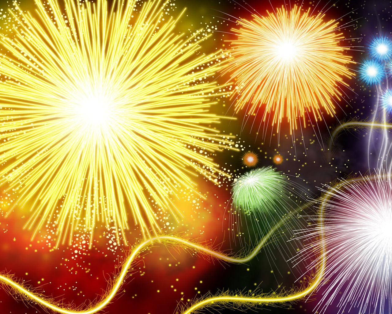 Farbenprächtiges Feuerwerk HD Wallpaper #18 - 1280x1024