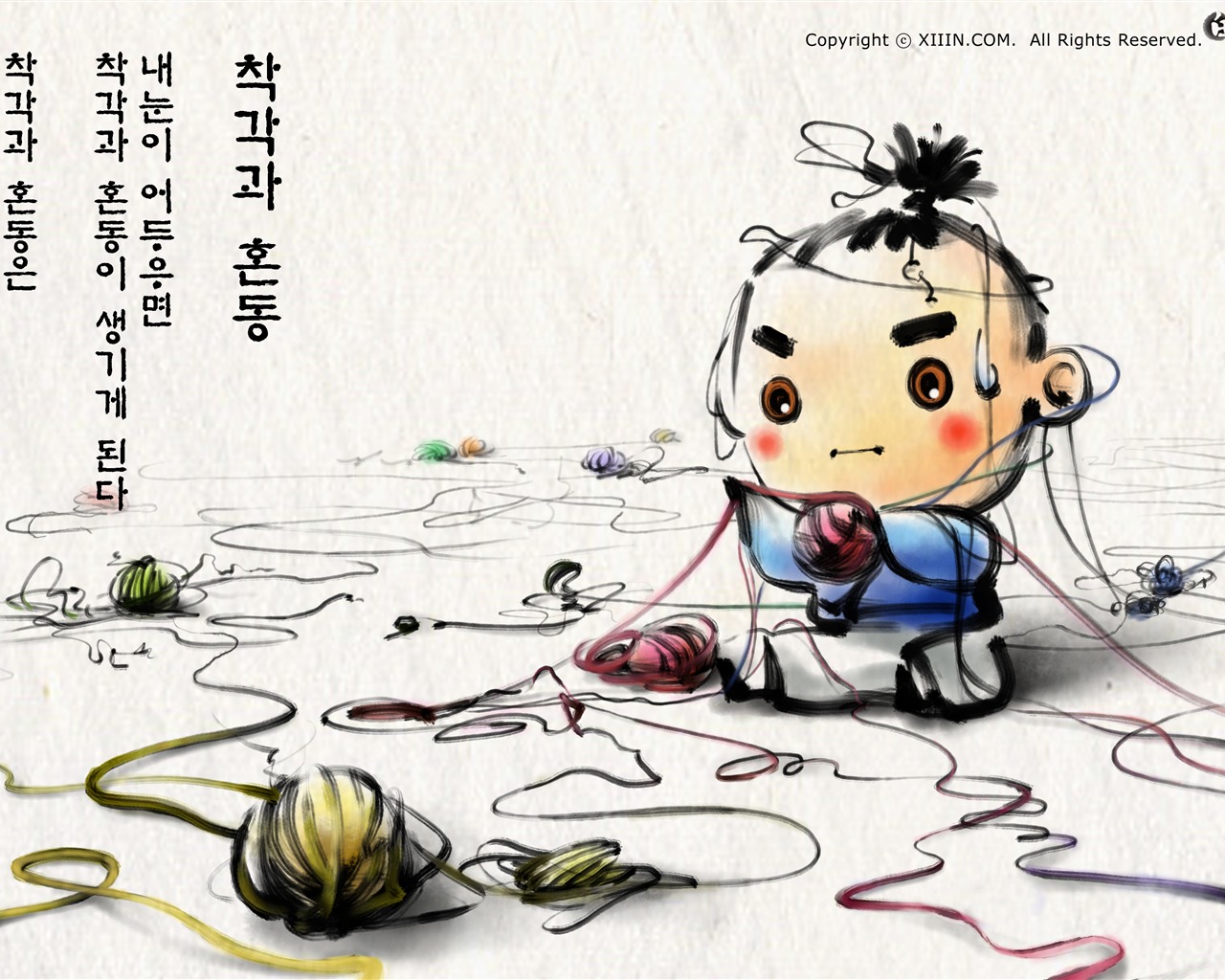 韩国水墨风格 卡通壁纸49 - 1280x1024