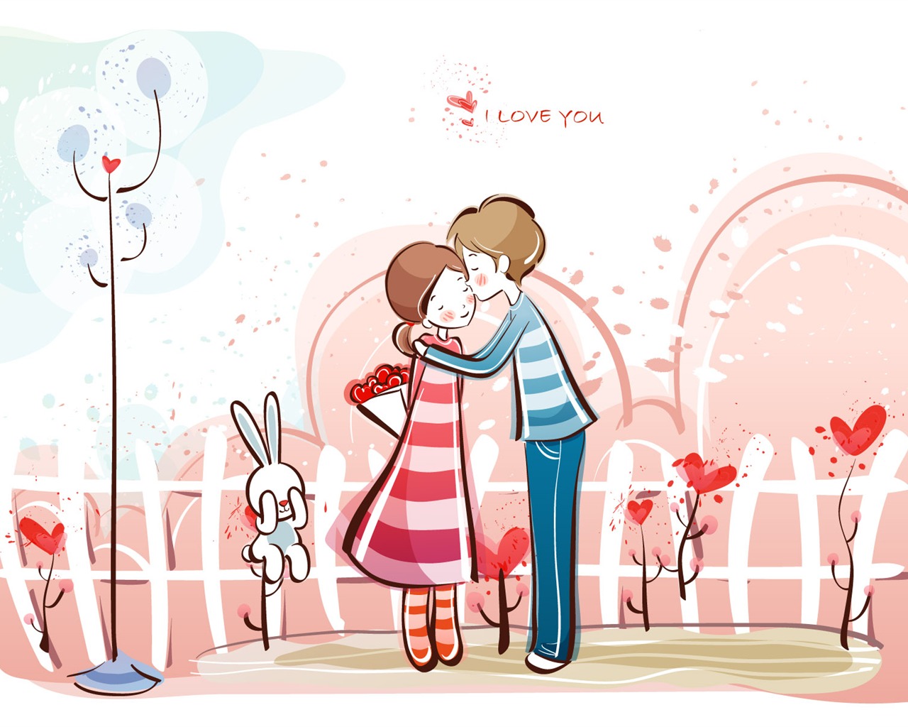 fondos de pantalla de dibujos animados de San Valentín (1) #19 - 1280x1024