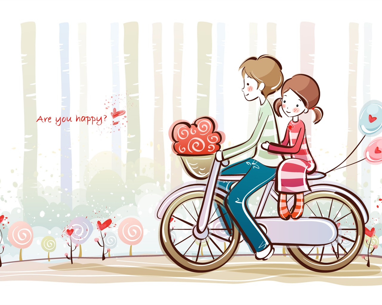 Cartoon Valentine's Day fonds d'écran (2) #12 - 1280x1024