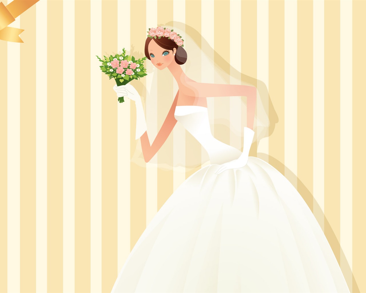 矢量婚礼新娘 壁纸(一)10 - 1280x1024