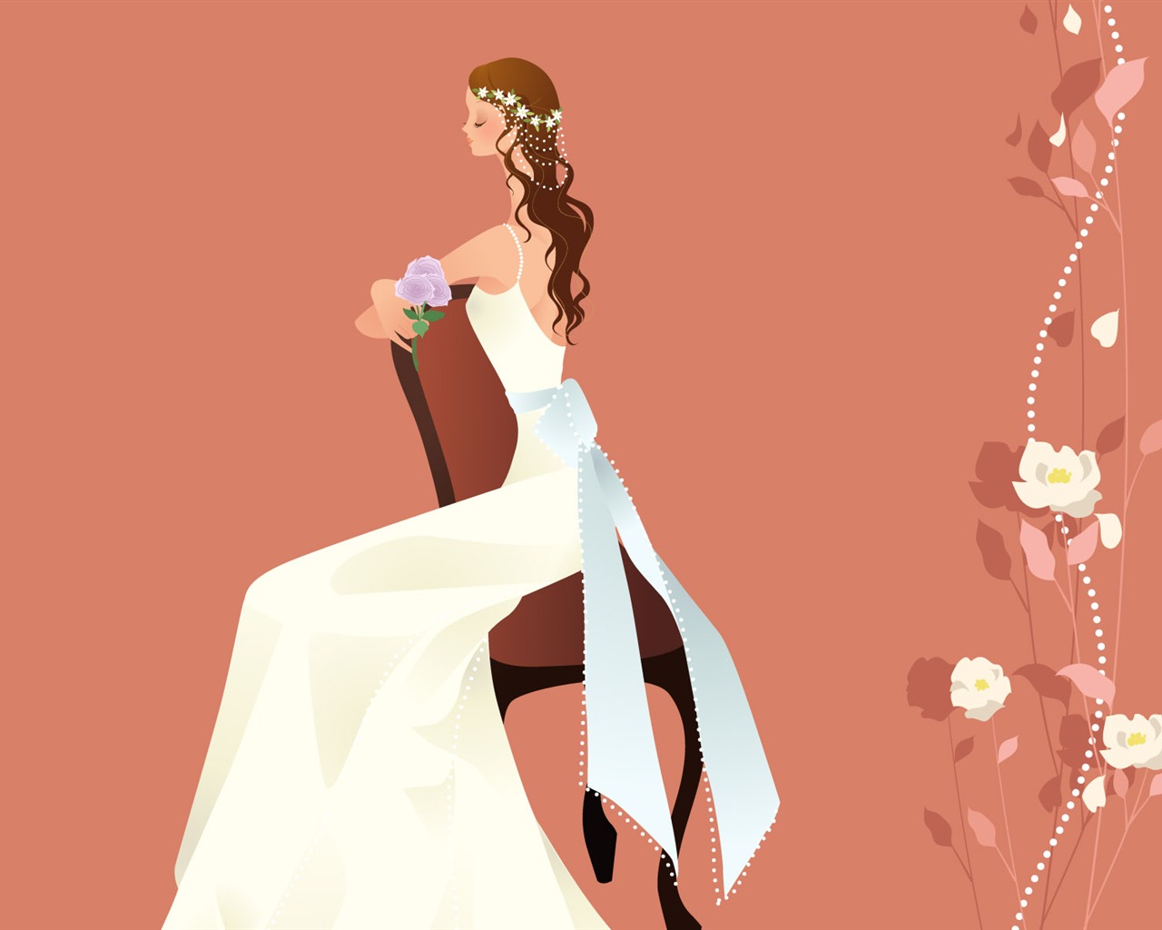 ベクトルの壁紙の結婚式の花嫁 (1) #11 - 1280x1024
