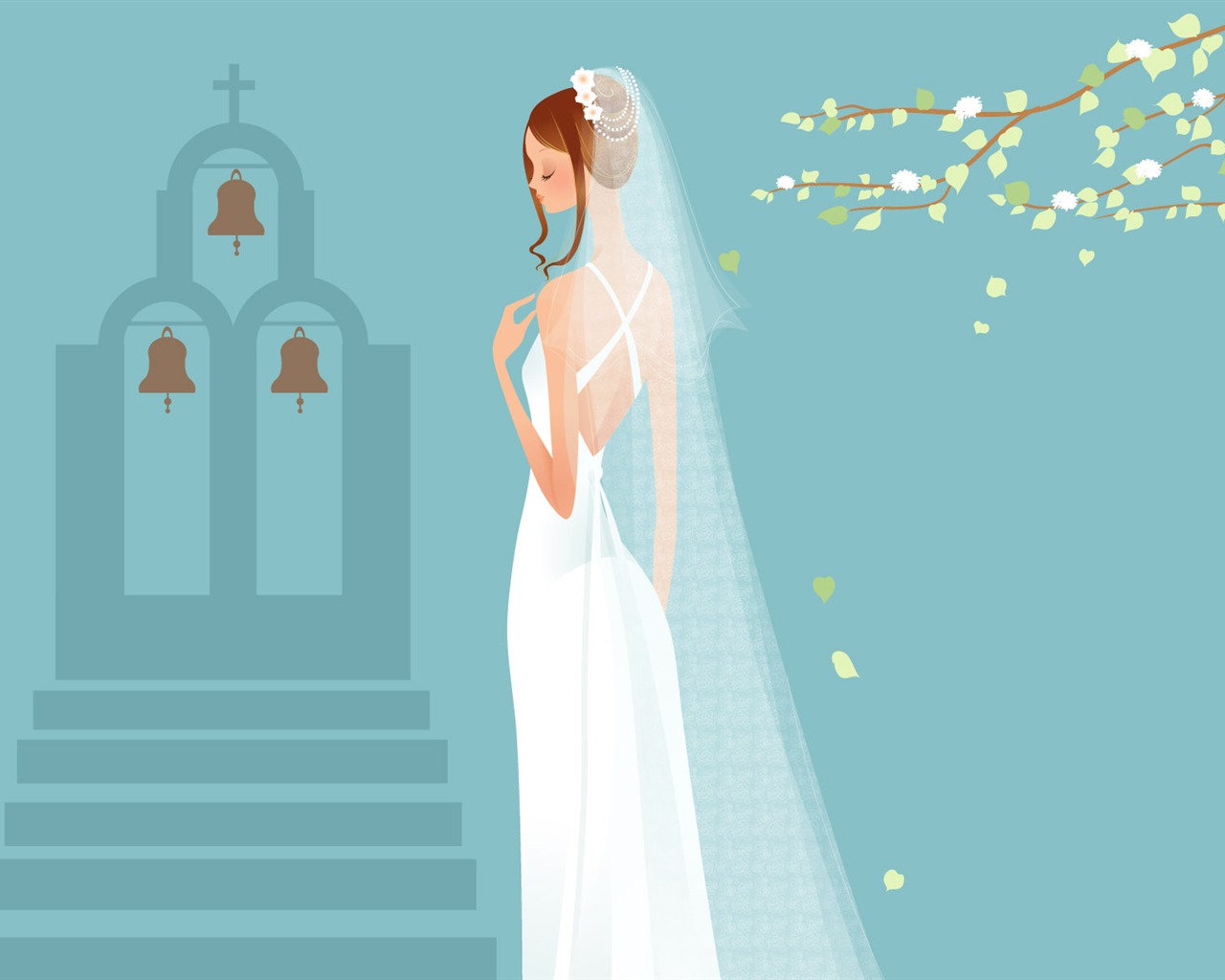 ベクトルの壁紙の結婚式の花嫁 (1) #15 - 1280x1024