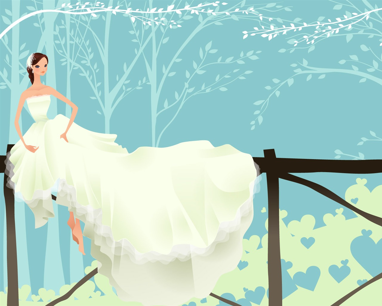 ベクトルの壁紙の結婚式の花嫁 (1) #17 - 1280x1024