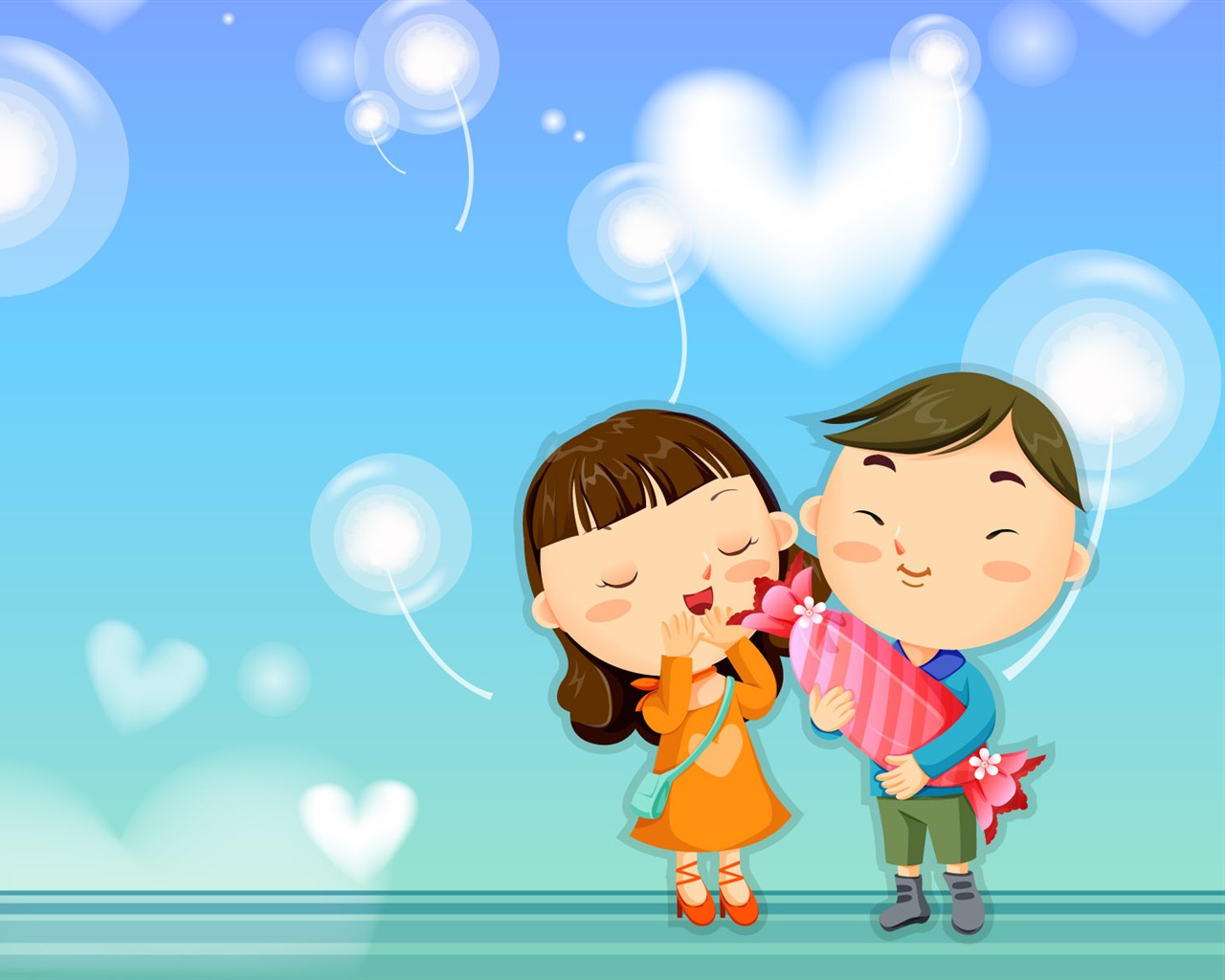 Día de San Valentín Amor Fondos vectoriales (1) #13 - 1280x1024